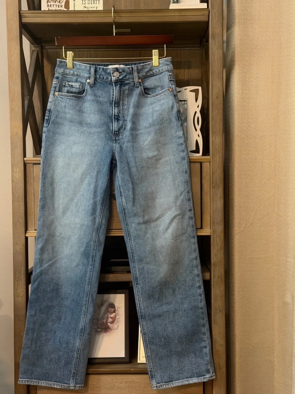 PAIGE Straight-Leg Jeans in Light Blue Denim - Picture 2 of 4